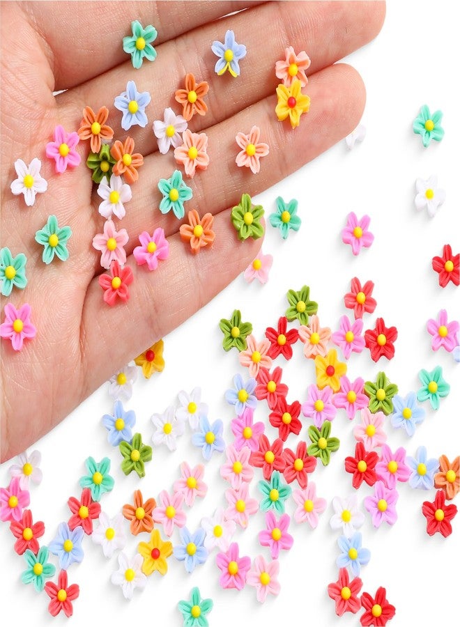LIQWEI 200PCS Resin Daisy Flowers for Crafts, Dollhouse Miniatures, Mini Resin Daisy Flowers, Resins Mini Things, Tiny Daisy Flower for Fairy Garden, Dollhouse Micro Landscaping Decoration - Image 1